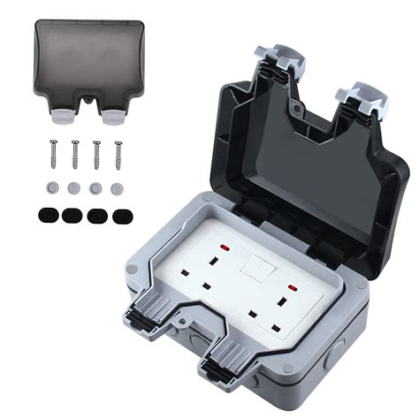 black plastic cover electrical box|waterproof outside socket box.